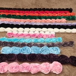 Fabric ribbon and floral trim